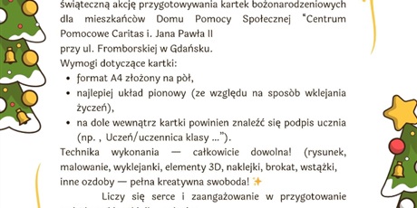  Zbieramy kartki bożonarodzeniowe dla Domu Pomocy Społecznej Centrum Pomocowe Caritas